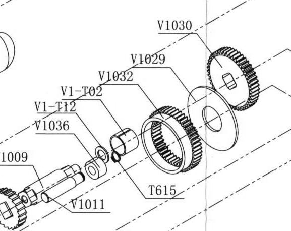 Комплект шестерён — артикул V1032