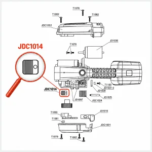 Поиск артикула JDC1014 на схеме инструмента